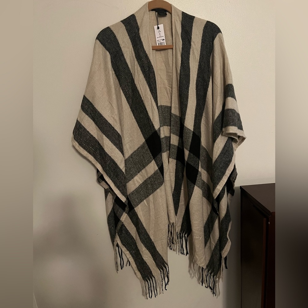 NWT cashmere open front poncho shawl cardigan